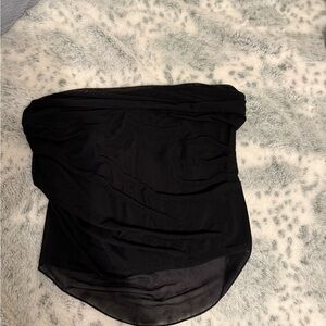 NWT - SHEIN BAE Black Strapless Layered Chiffon Tube Top